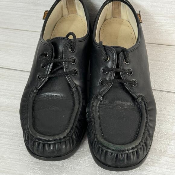 SAS Black Leather Lace Up Comfort Casual Walking Shoes Women's Size 8 - Picture 3 of 7